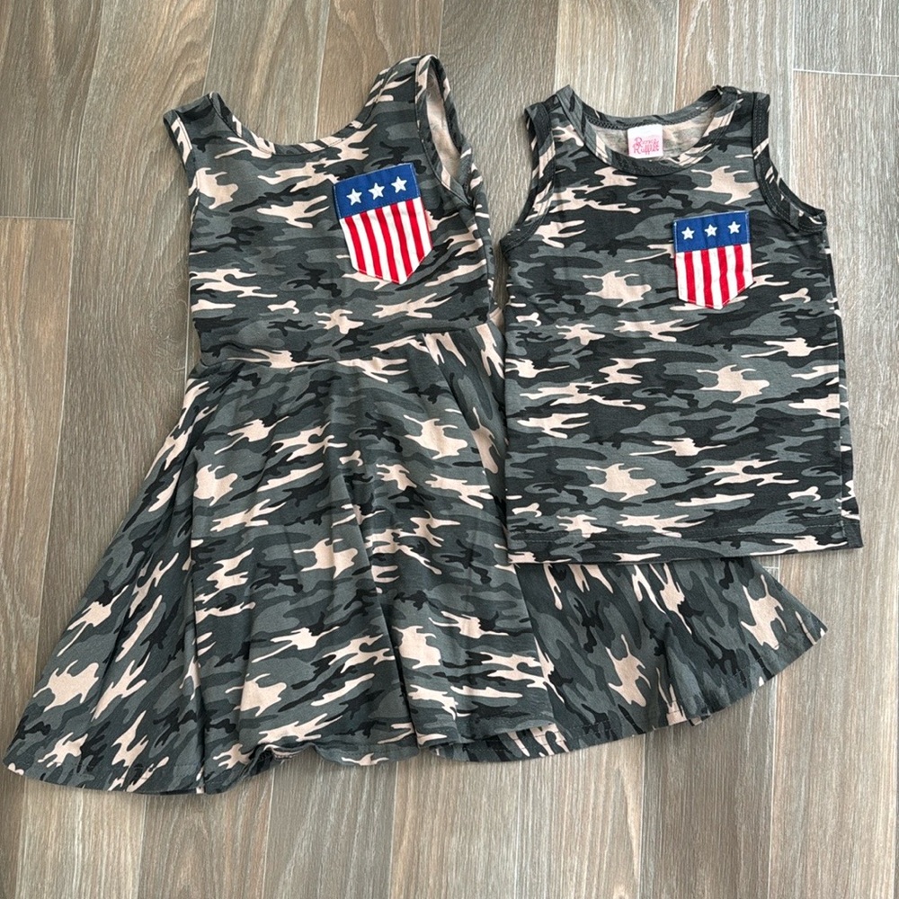 Ricrac & Ruffles - Salute the flag / camo shirt - 18m